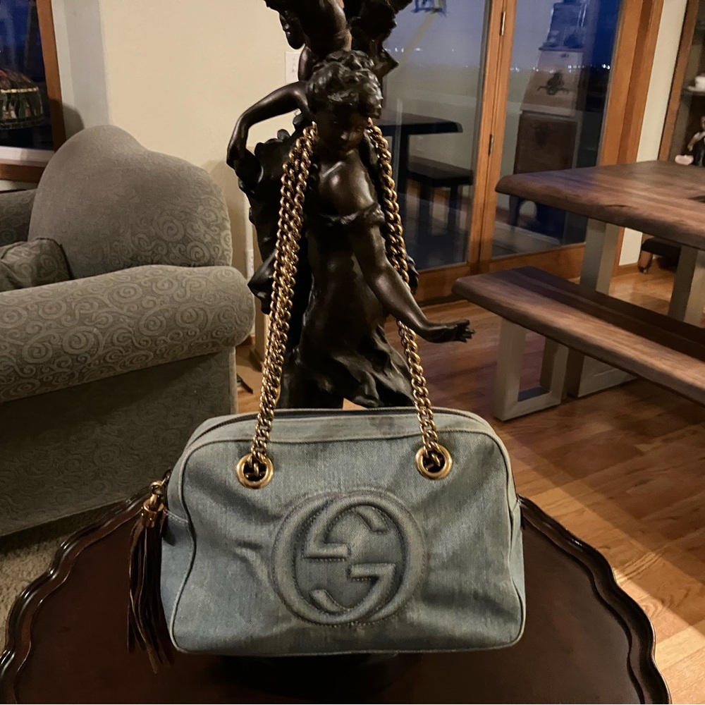 Gucci Blue Denim Soho Shoulder Bag only doesn’t include wallet - Picture 10 of 14